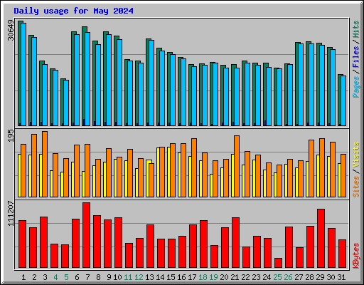 Daily usage for May 2024