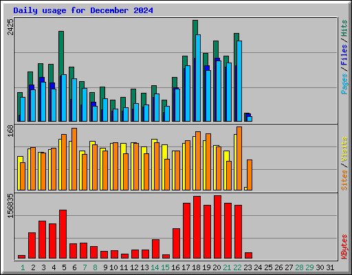 Daily usage for December 2024